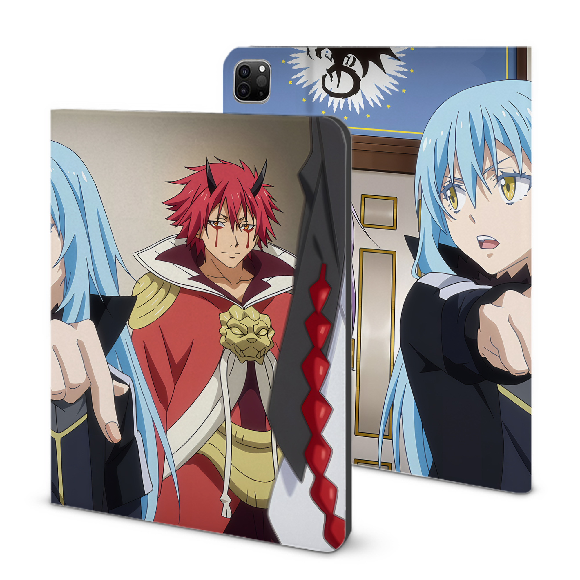 （画像用） 転スラ Regarding Reincarnated to Slime IPad ケース ブック型 PUレザー TPU 耐衝撃 軽量 薄型 ペン収納なし 全面保護 IPad 各モデル対応